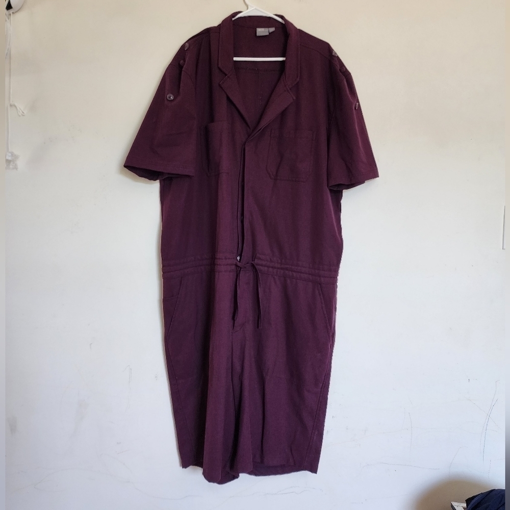 Asos Plum Button-Up Romper with Waist-tie 8" Inseam Womens size 40(101 cm)